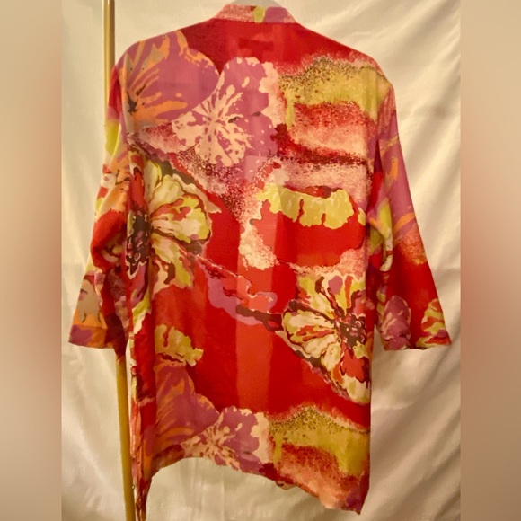 Coldwater Creek Women’s Kimono Style Collarless 3/4 Sleeve Jacket Size PXL EUC - Picture 6 of 6